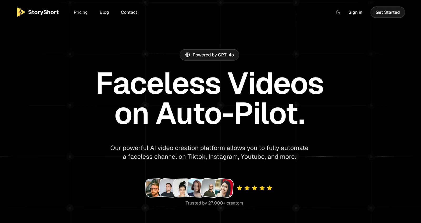 StoryShort AI automate faceless videos