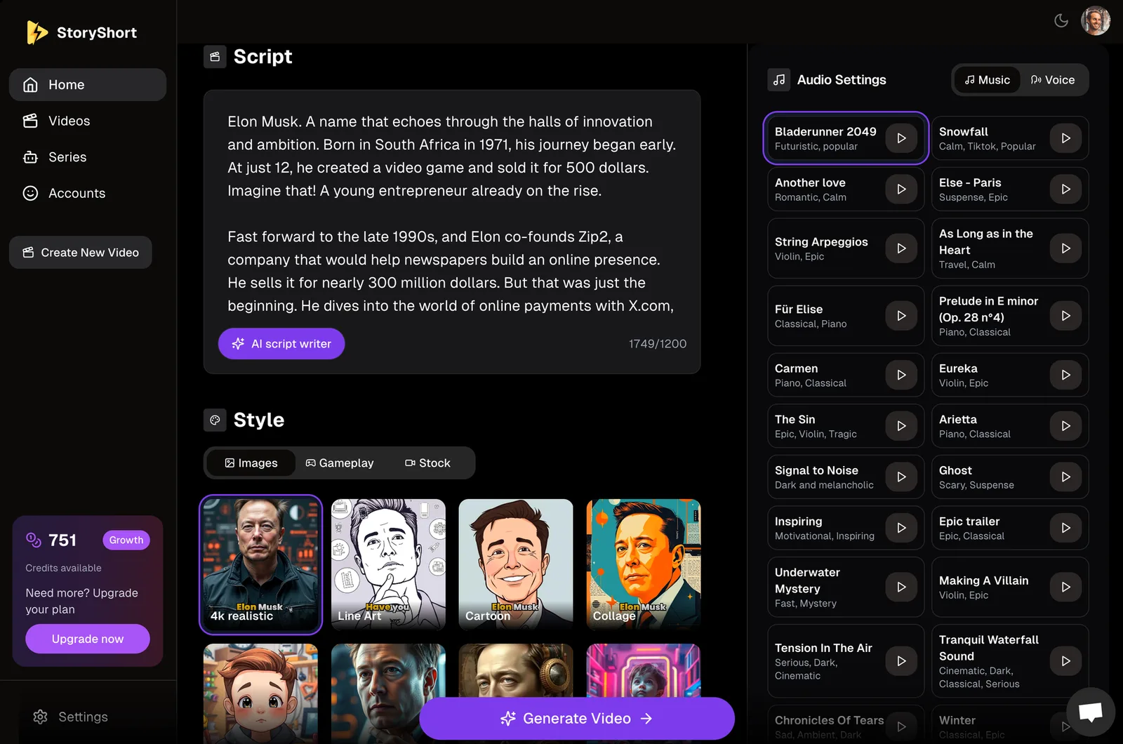 Storyshort es una herramienta que crea videos con IA basada en texto.