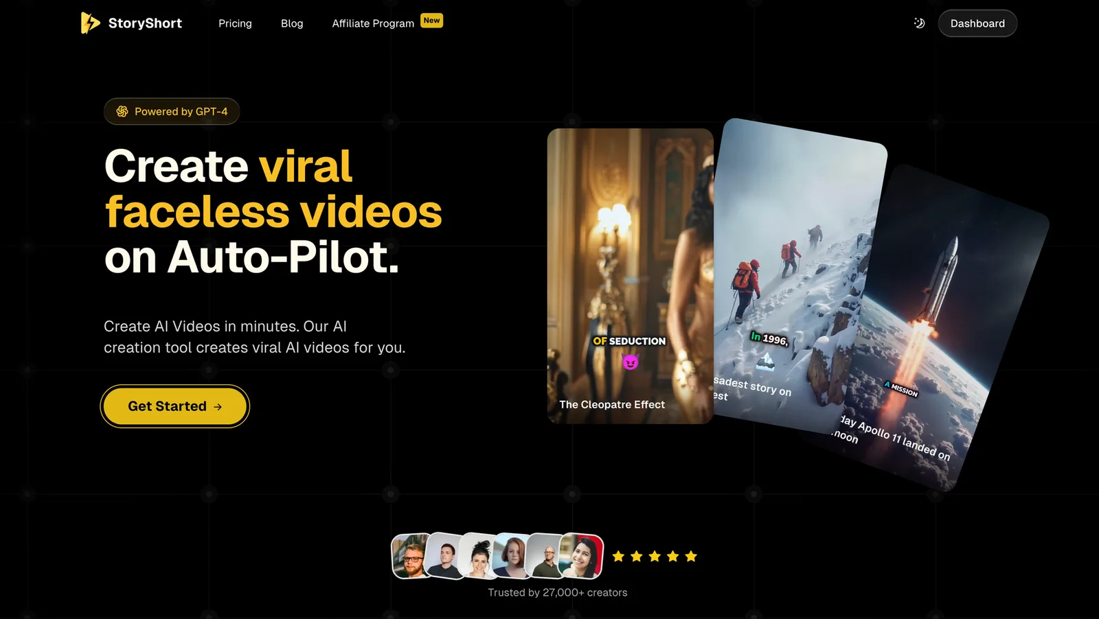 StoryShort.ai : Outil n°1 pour Créer des Vidéos Sans Visage