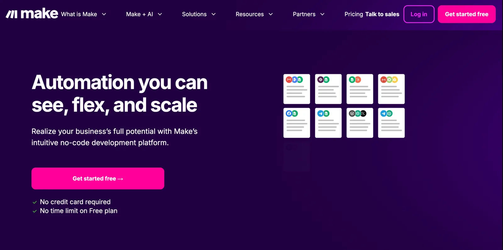 make.com landing page