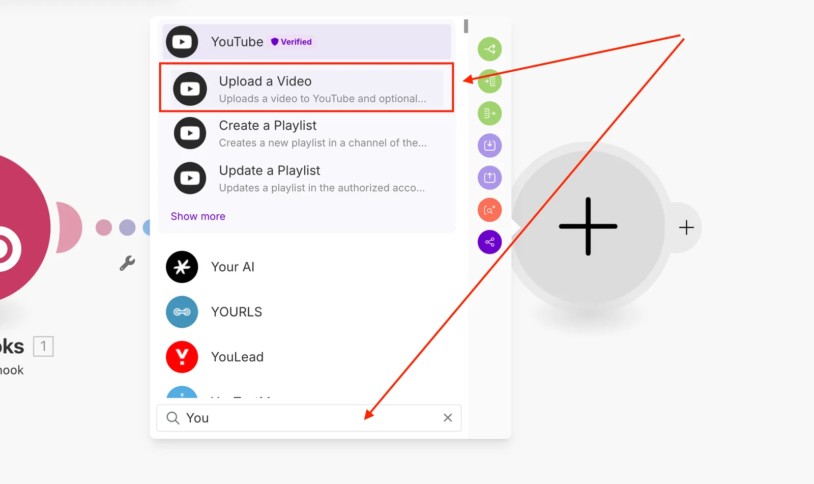 upload a video on Youtube with Make.com